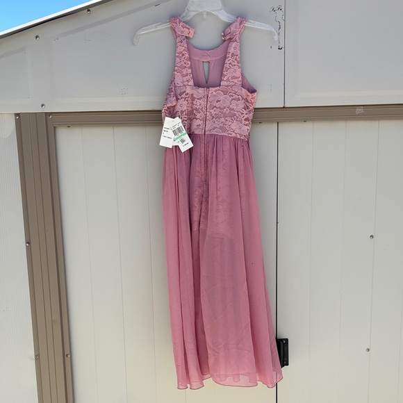 Speechless Pink Lace Formal Girls Dress with Sparkling Belt Size 8 - Picture 7 of 9